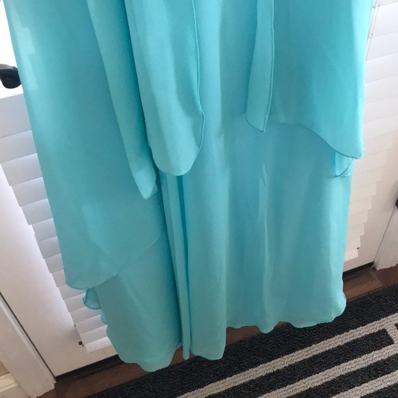 Turquoise Prom Dress, Hand Beaded, Size S - Picture 6 of 8